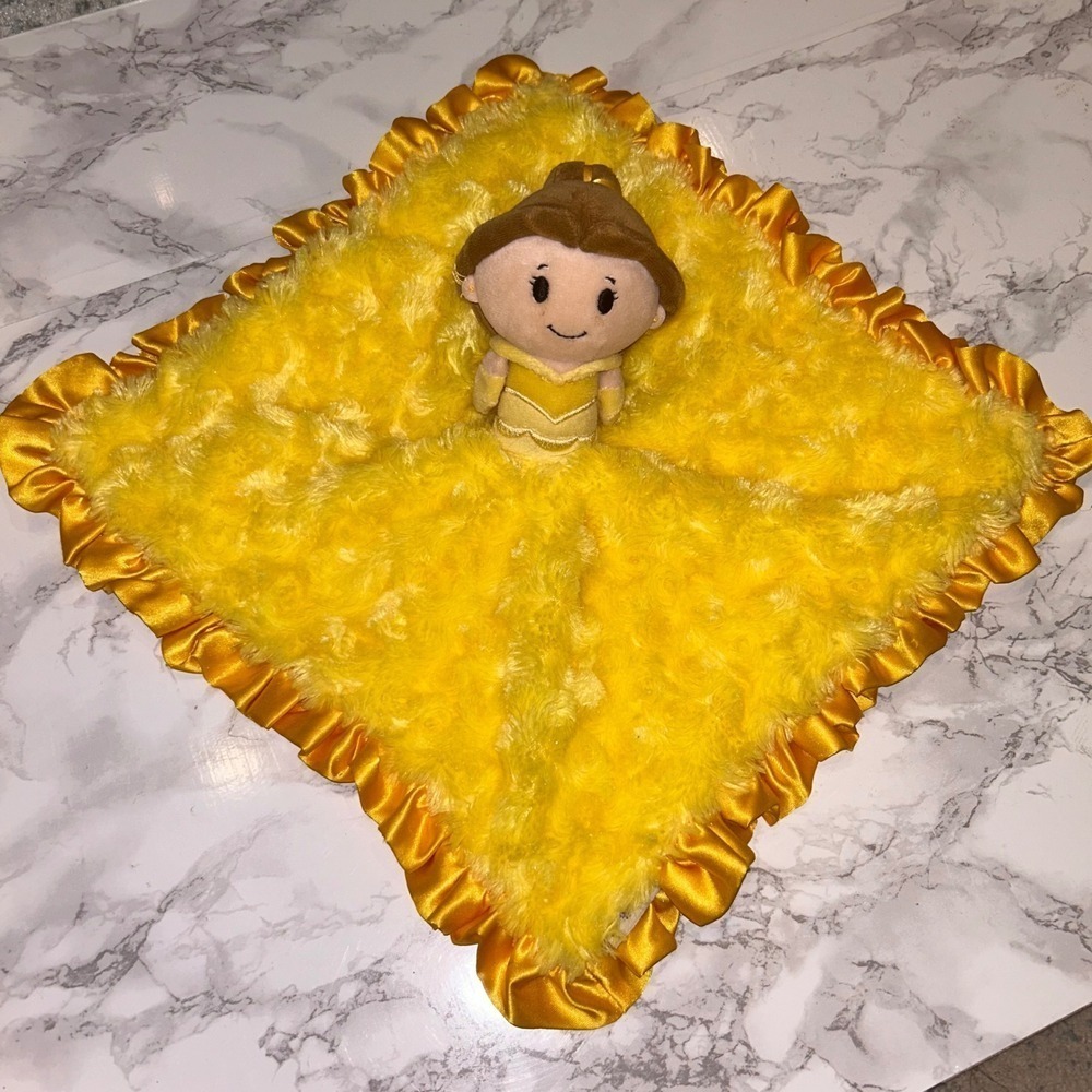 Itty Bittys Disney Belle Plush Lovey Blanket Yellow Ruffled Security